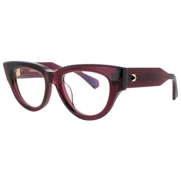 NWT VALENTINO EYEGLASSES CAT EYE WOMEN BURGUNDY EYEWEAR - Picture 1 of 3